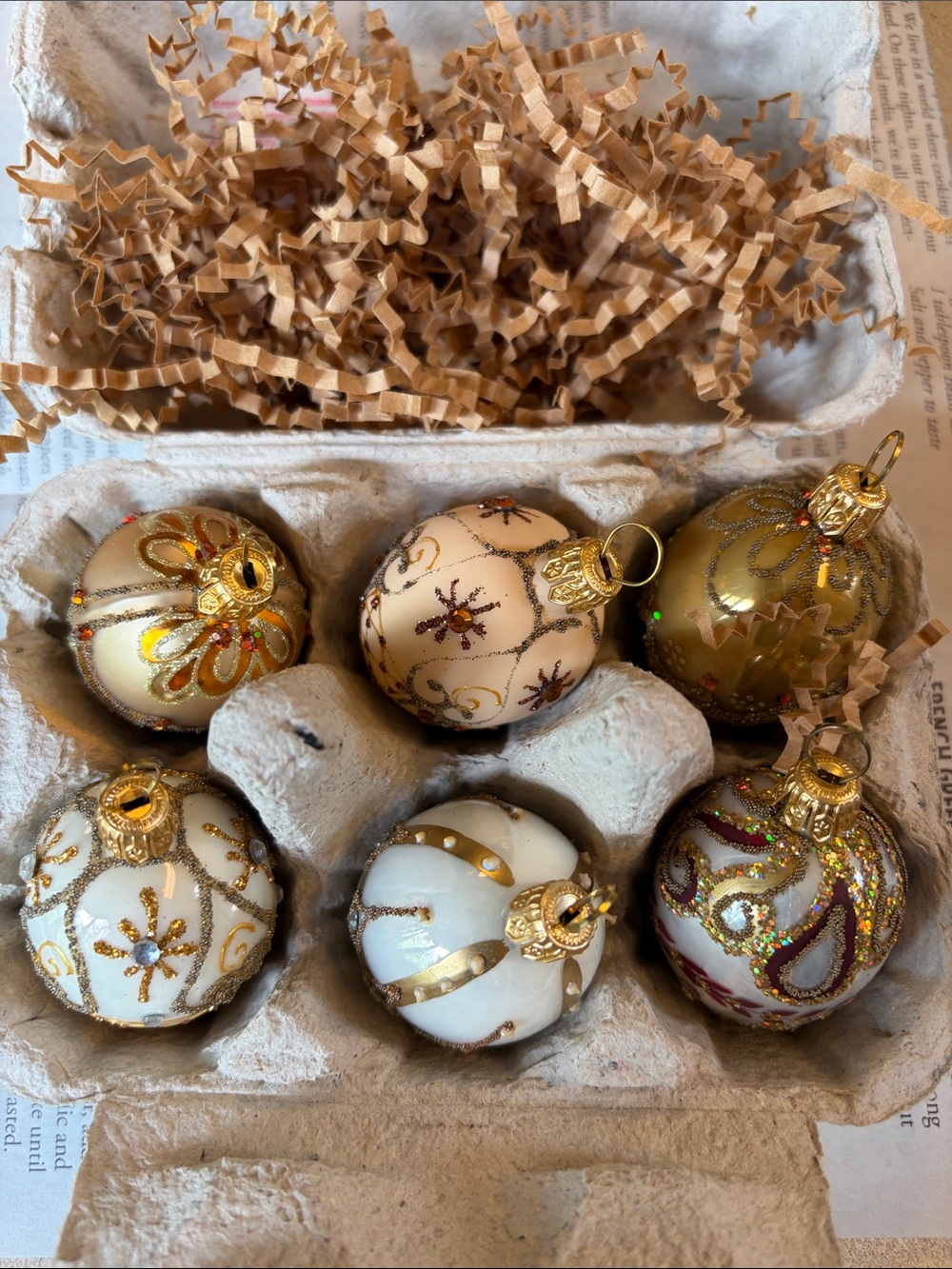 Smith & Hawken Gold and Cream Decorative Holiday Ornaments